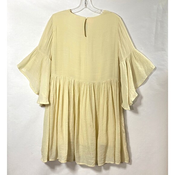 Umgee Boho Floral Embroidered Mini Dress Size M Cream Multi Bell Sleeve NWOT - Picture 5 of 15